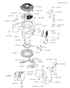 Part Location Diagram of KM-13272-1486 MTD FAN PLATE